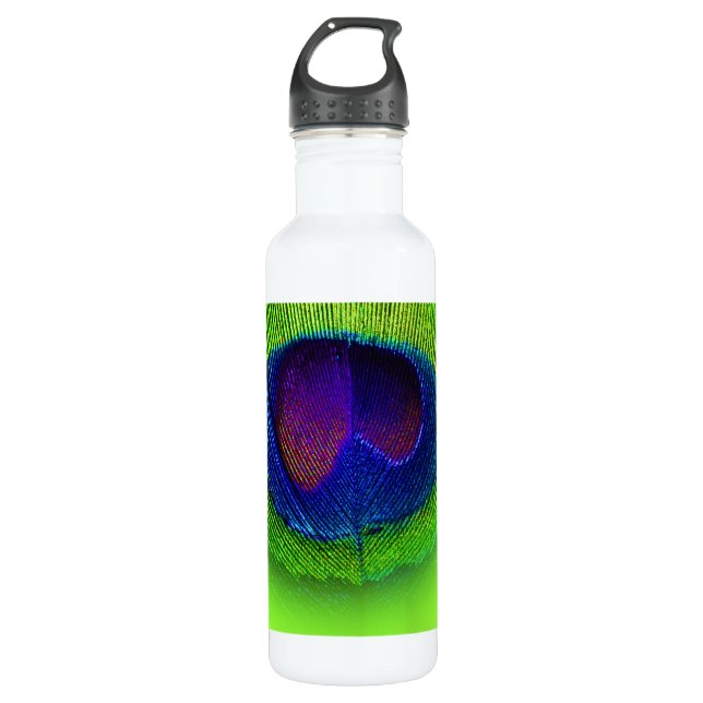PixDezines diy background colour/peacock eye 710 Ml Water Bottle (Front)