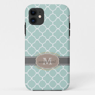 PixDezines diy background colour/quatrefoil patter iPhone 11 Case