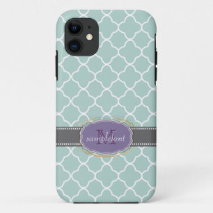 PixDezines diy background colour/quatrefoil patter Case-Mate iPhone Case