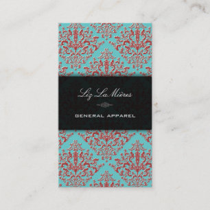 PixDezines diy background, coral Étienne Damask Business Card