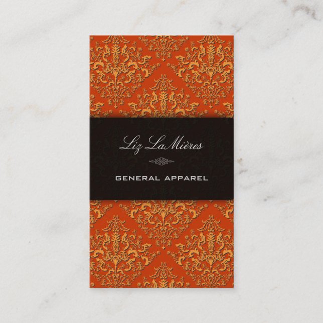 PixDezines diy background, lace Étienne Damask Business Card (Front)
