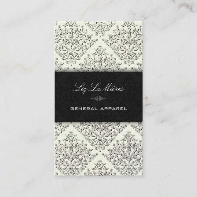 PixDezines diy background, lace Étienne Damask Business Card (Front)