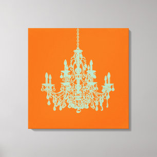 PixDezines DIY Background/Mint Green Chandelier Canvas Print