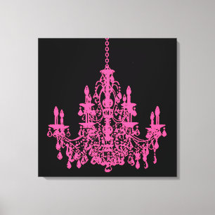 PixDezines DIY Background/Pink Crystal Chandelier Canvas Print