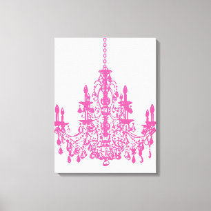 PixDezines DIY Background/Pink Crystal Chandelier Canvas Print