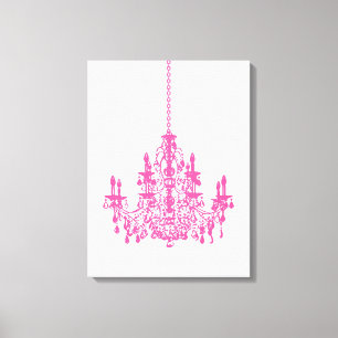PixDezines DIY Background/Pink Crystal Chandelier Canvas Print