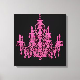PixDezines DIY Background/Pink Crystal Chandelier Canvas Print