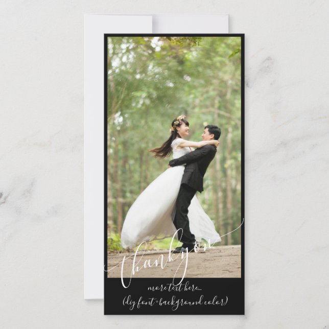 PixDezines DIY background/thank you wedding photo Thank You Card (Front)
