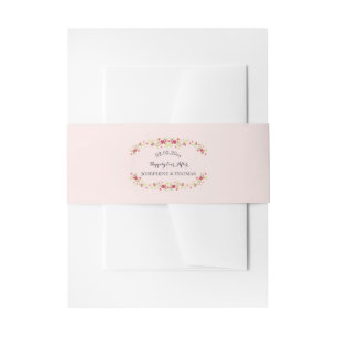 PixDezines DIY band colour+font/petite fleurs Invitation Belly Band