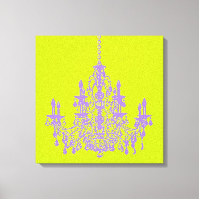 PixDezines DIY Bckgrnd/purple crystal chandelier Canvas Print (Front)