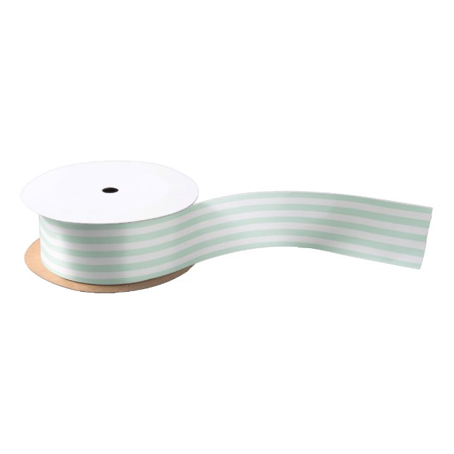 PixDezines DIY colour adjustable mint stripes Satin Ribbon (Spool)