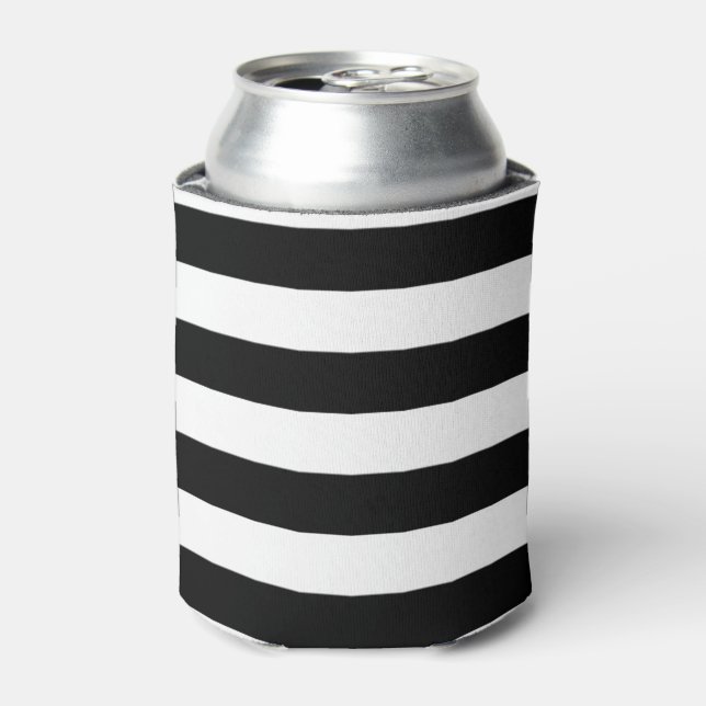 PixDezines DIY colour adjustable white stripes Can Cooler (Can Front)