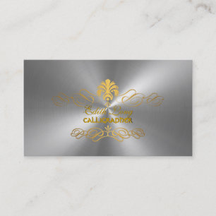PixDezines diy colour/antique scrolls faux metal Business Card