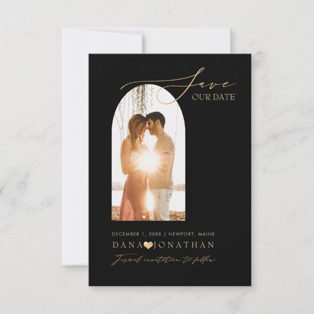 PixDezines DIY colour Arch Frame Minimalist Save The Date (Front)