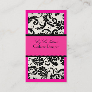 PixDezines DIY colour/black pavo damask Business Card