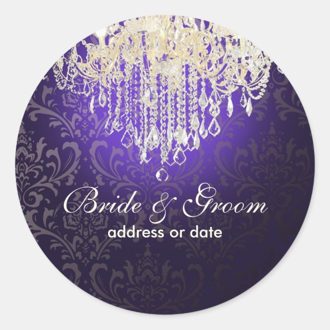 PixDezines DIY colour crystal chandelier Classic Round Sticker (Front)