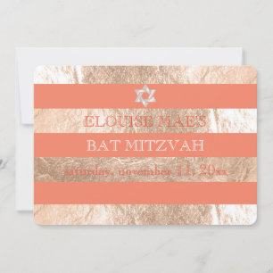 PixDezines DIY colour/faux foil stripes bat mitzva Invitation