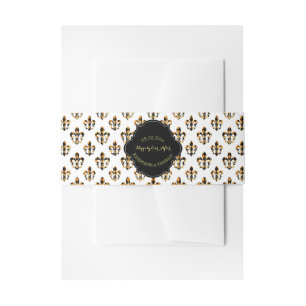 PixDezines DIY colour/fleur de lis Invitation Belly Band