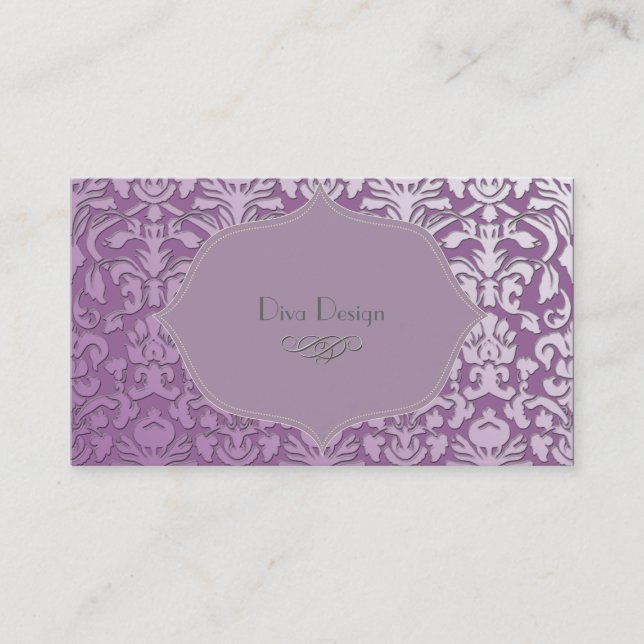 PixDezines diy colour, flora damask Business Card (Front)