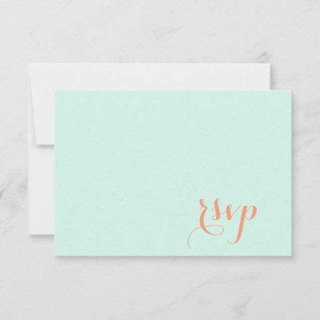 PixDezines DIY colour+fonts/rsvp/mint green RSVP Card (Front)