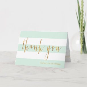 PixDezines DIY colour/mint+white+stripes thank you Card