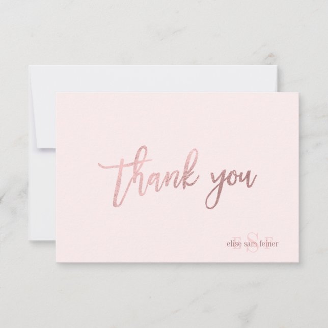PixDezines DIY Colour/Monogram Thank You/flat Thank You Card (Front)