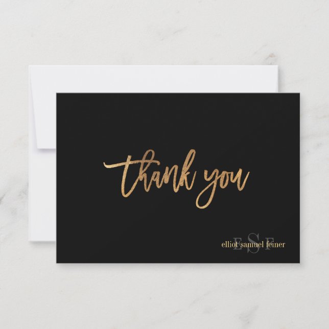 PixDezines DIY Colour/Monogram Thank You/flat Thank You Card (Front)