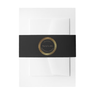 PixDezines DIY colour/olive leaves wreath Invitation Belly Band