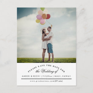 PixDezines DIY colour Save the Date Announcement Postcard