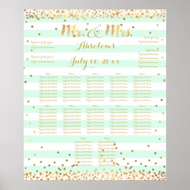 PixDezines DIY colour/stripes gold specks/seating Poster (Front)