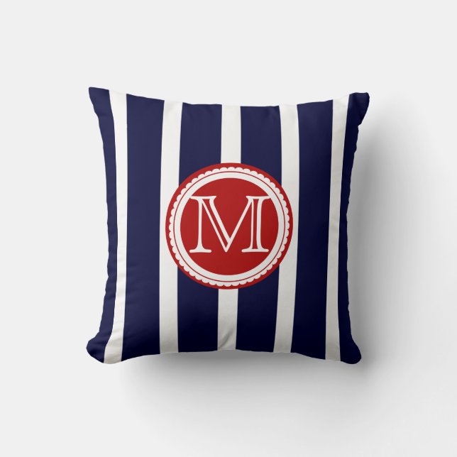 PixDezines DIY colour stripes/monogram Cushion (Front)
