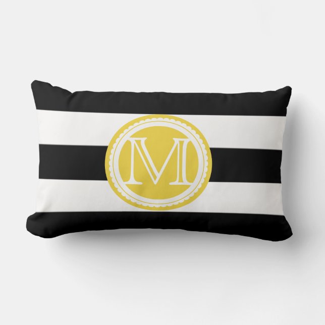 PixDezines DIY colour stripes/monogram Lumbar Cushion (Front)