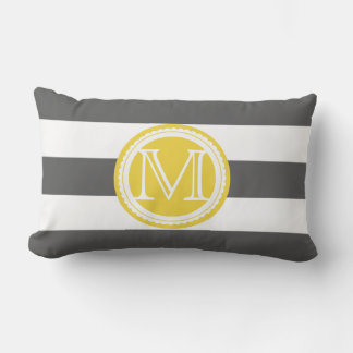 PixDezines DIY colour stripes/monogram Lumbar Cushion
