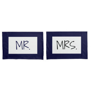 PixDezines DIY Colour+Text/Mr./Mrs. Pillowcase