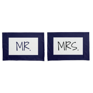 PixDezines DIY Colour+Text/Mr./Mrs. Pillowcase