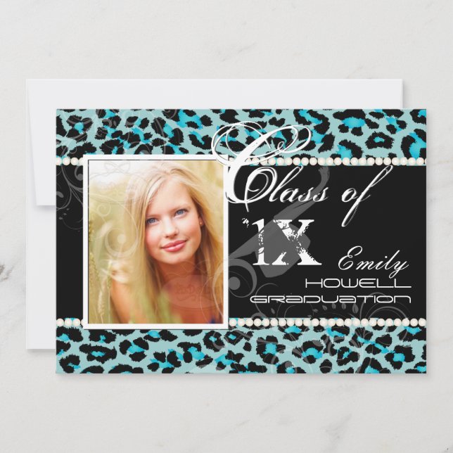 PixDezines diy colours/2012 Grads, cheetah print Invitation (Front)
