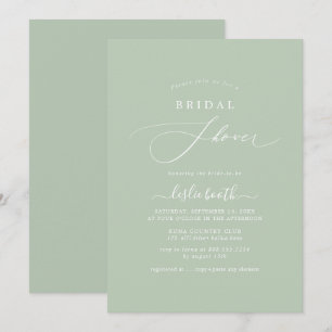 PixDezines DIY Colours Celadon Green Bridal Shower Invitation
