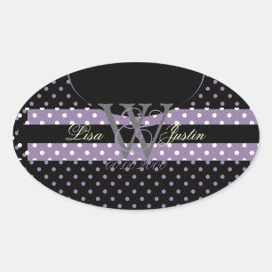 PIxDezines DIY colours, Dots et al./lavender Oval Sticker