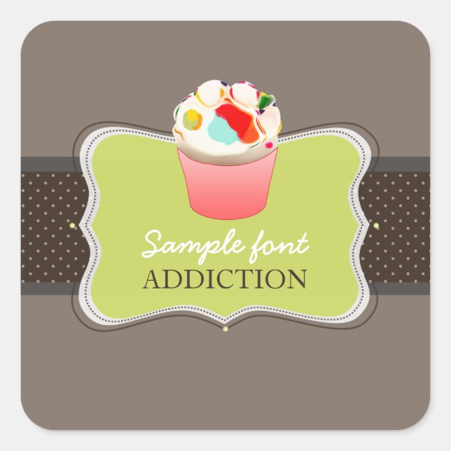 PixDezines diy colours, jelly bean cupcake Square Sticker (Front)