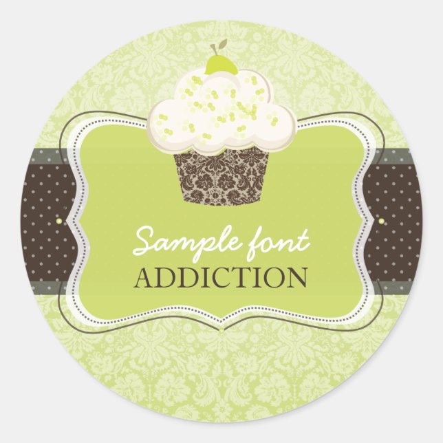 PixDezines diy colours, keylime cupcake Classic Round Sticker (Front)