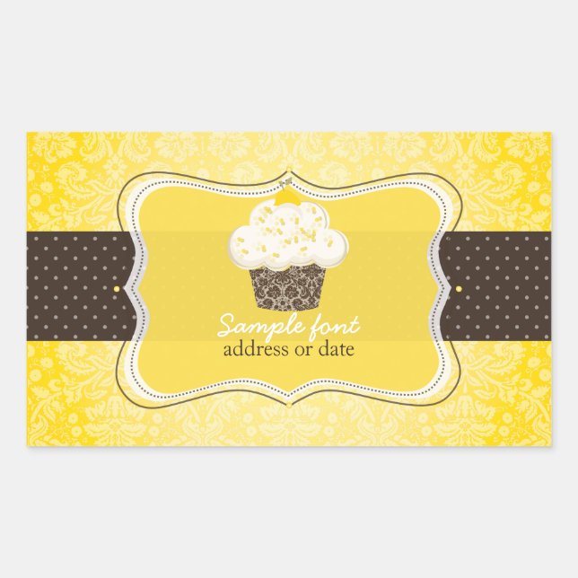 PixDezines diy colours, lemon zest cupcake Rectangular Sticker (Front)