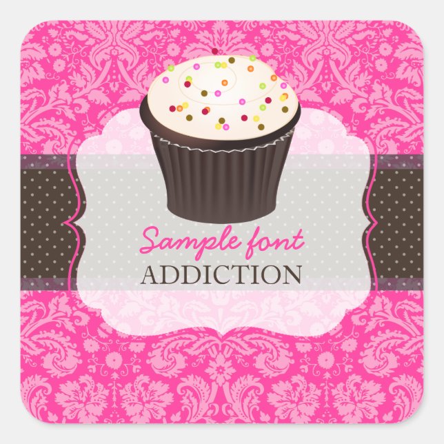 PixDezines diy colours, sprinkles cupcake Square Sticker (Front)