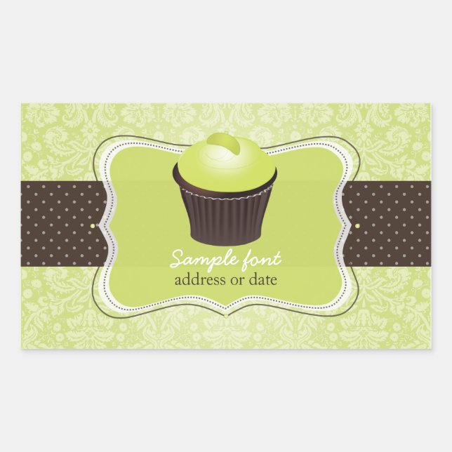 PixDezines diy fonts colours, keylime cupcake Rectangular Sticker (Front)
