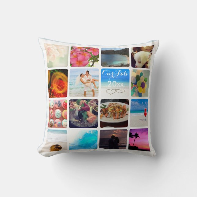 PixDezines DIY Instagram Collage Photos, DIY colou Cushion (Front)