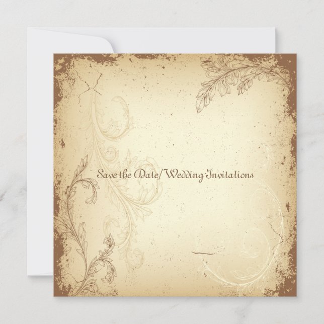 PixDezines DIY vintage+floral Save The Date (Front)