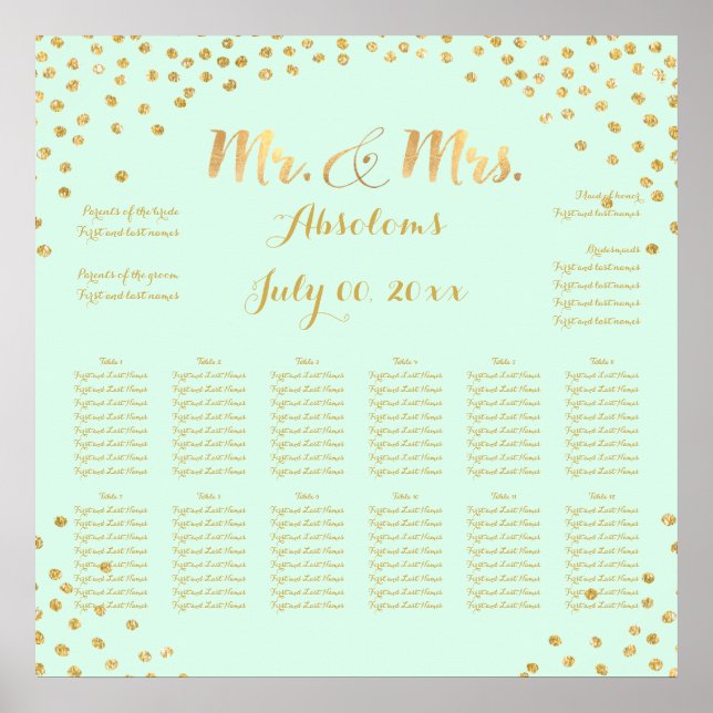 PixDezines DIYcolor/faux gold specks/seating chart (Front)