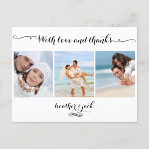 PixDezines DIYcolor/wedding photos thank you Postcard