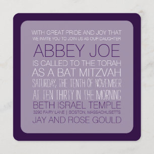 PixDezines DIYcolors/typography/bat mitzvah Invitation