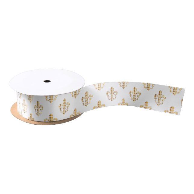 PixDezines DIYsize+colour/fleur de lis Satin Ribbon (Spool)