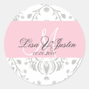 PixDezines dolcé damask diy colour Classic Round Sticker